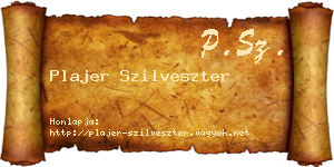 Plajer Szilveszter névjegykártya