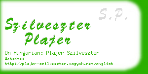 szilveszter plajer business card